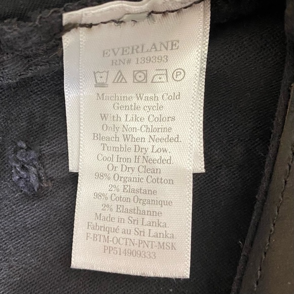 Everlane Organic Cotton Straight Leg High Waisted Pants Black Size 6 - Picture 10 of 11